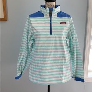 Vineyard Vines Stripe Windbreaker in Crystal Blue